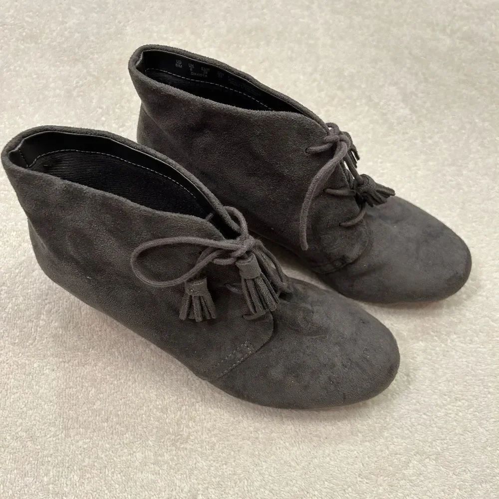 Dr. Scholl's Gray Ankle Booties Suede Minimalist